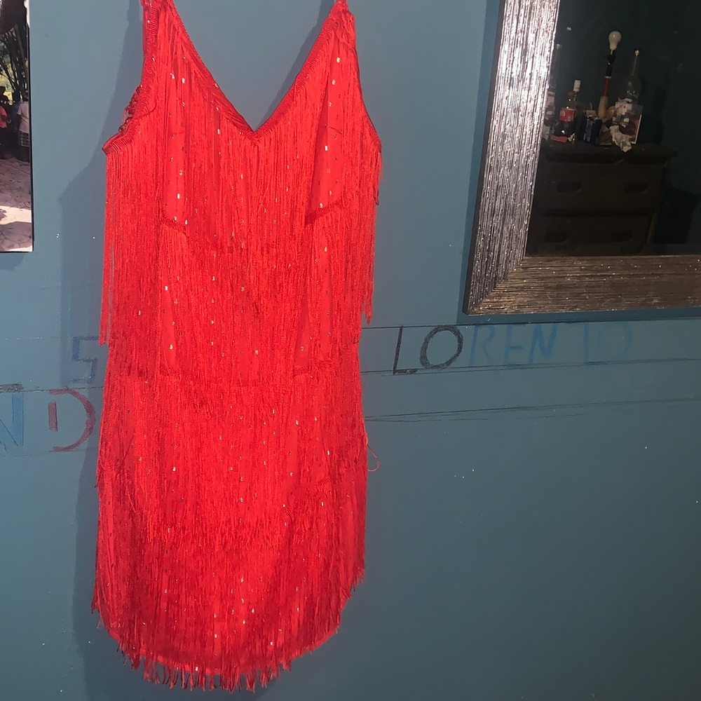 Red Fringe Dress
